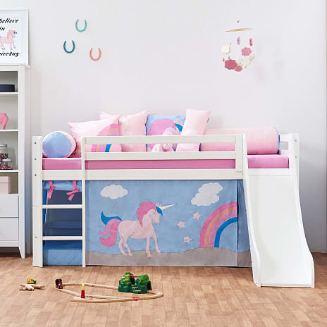 Hoppekids Unicorn forhæng til halvhøj- og køjeseng 90x200 cm