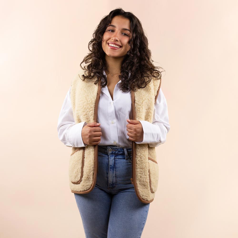 Moonrise dames wollen vest Lou bruin