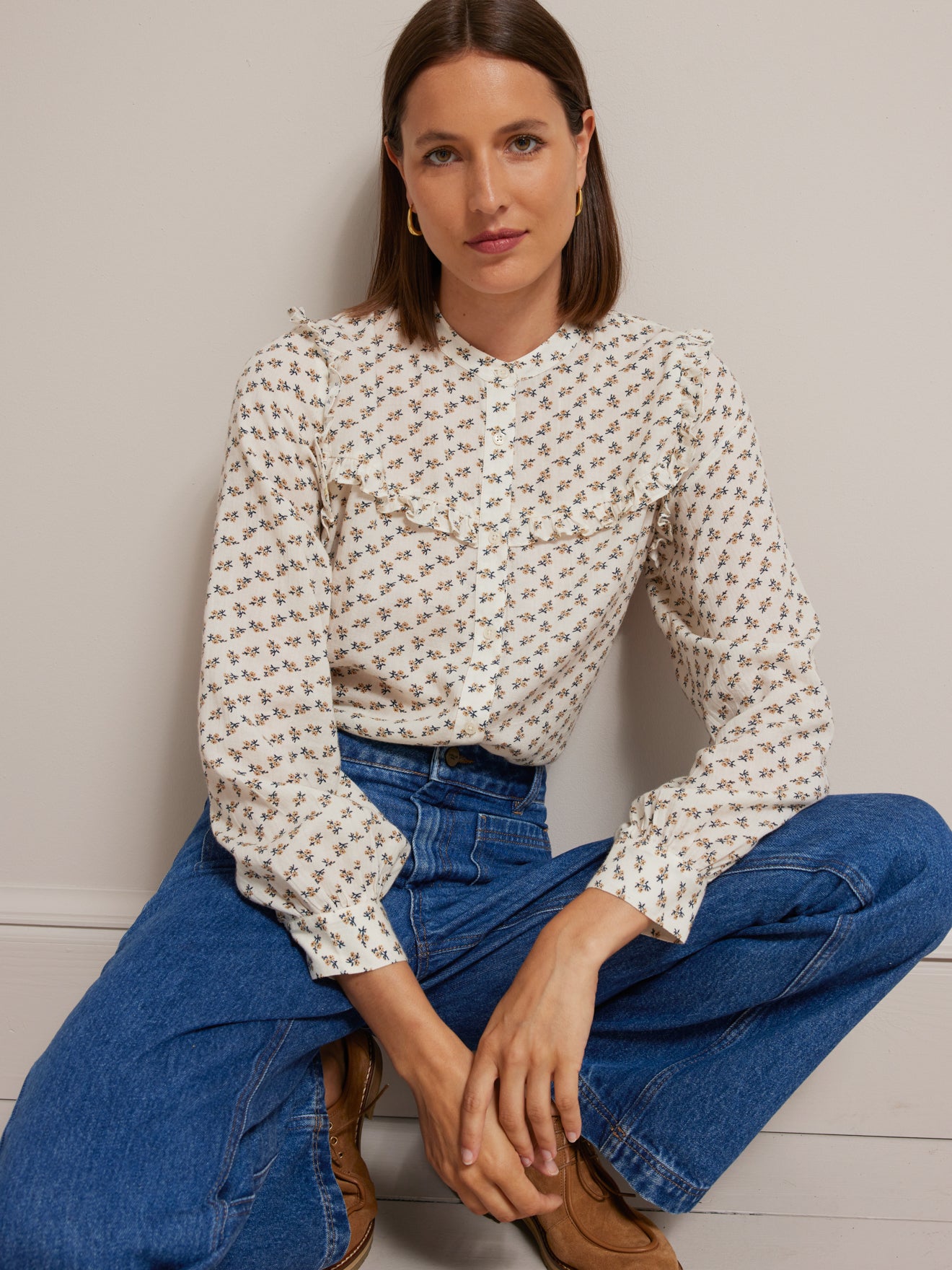 Chemise volantée femme imprimé Kate