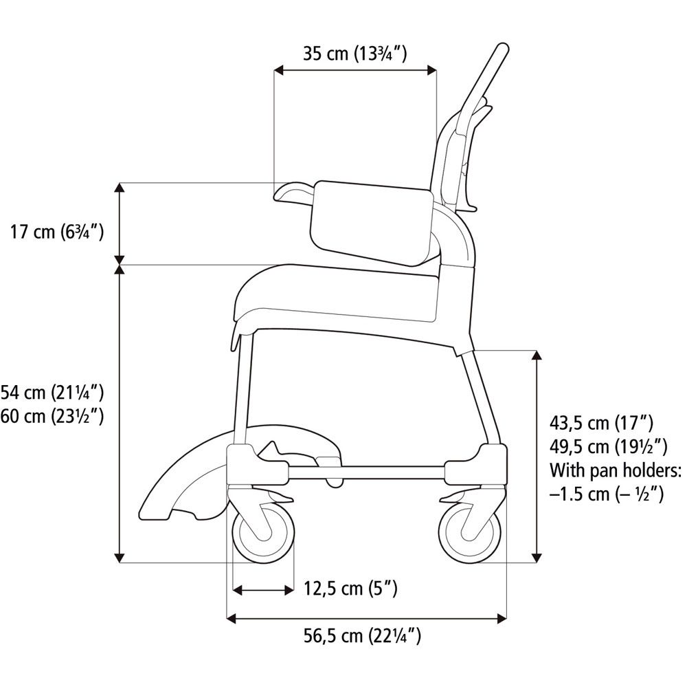 Etac Clean Dusch- und Toilettenrollstuhl Standard Comfort