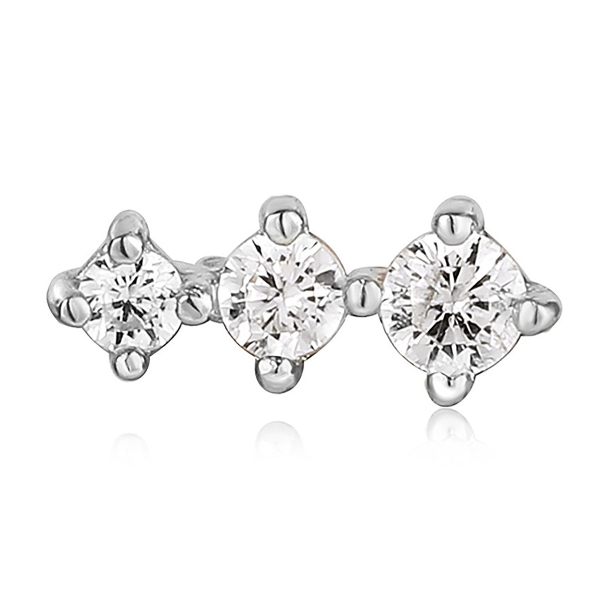 Boucle d'oreille individuelle Ania Haie Sparkle Crawler argentée