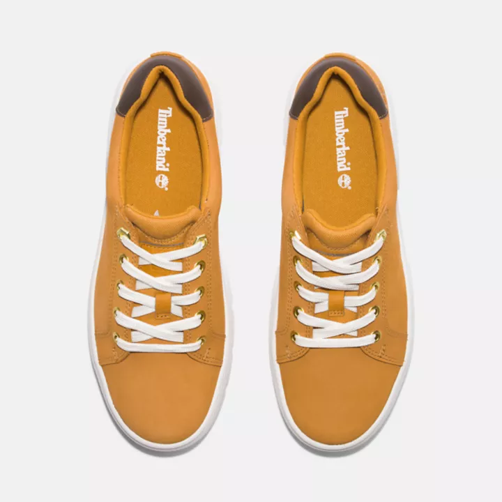 Basket basse à lacets pour femme en jaune