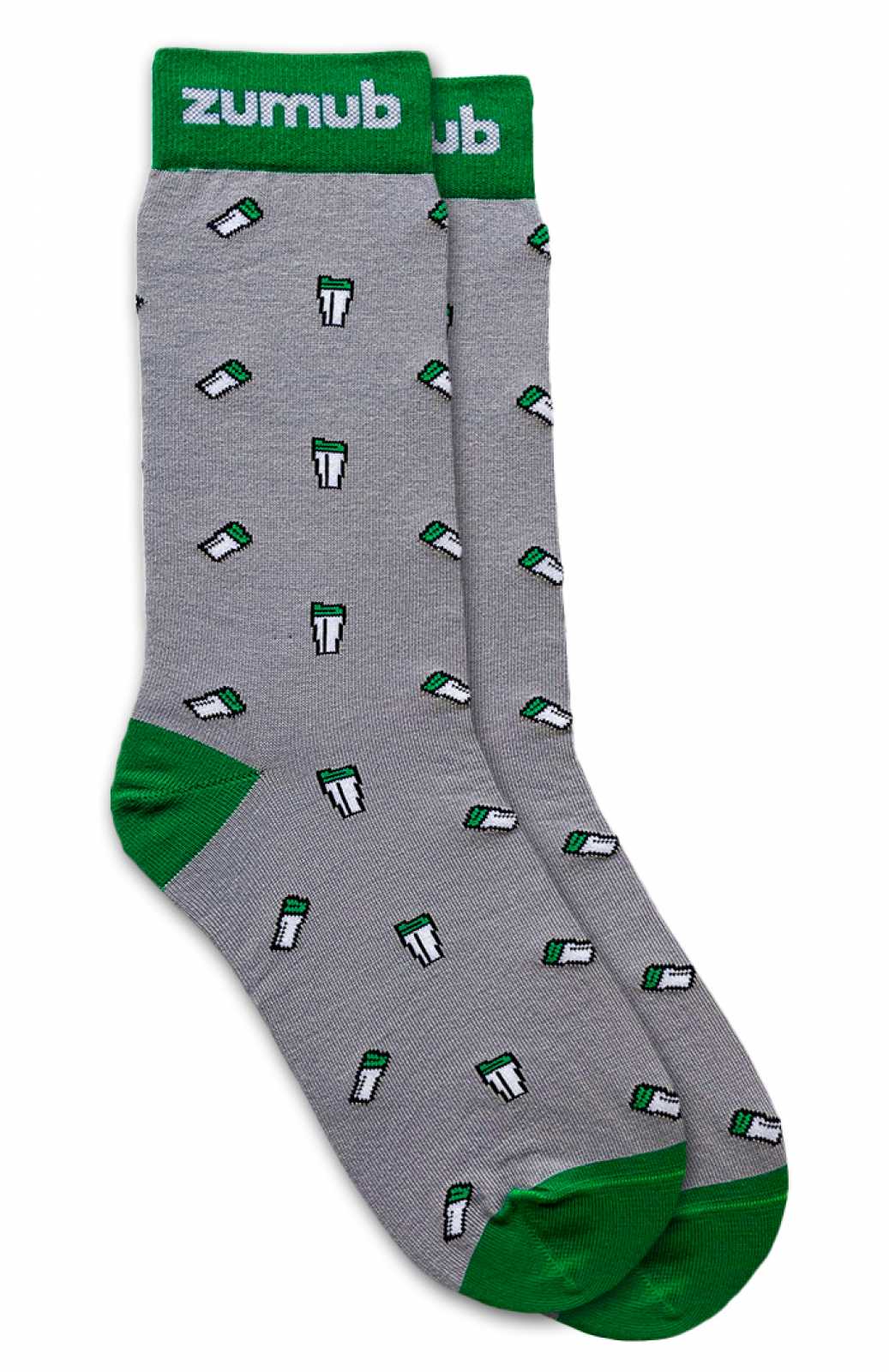 Meias casuais Zumub cinza/verde
