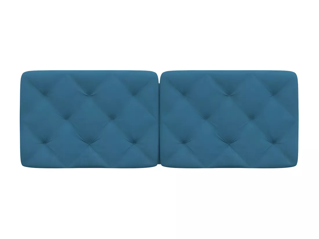 Coussin de tête de lit bleu 140 cm velours