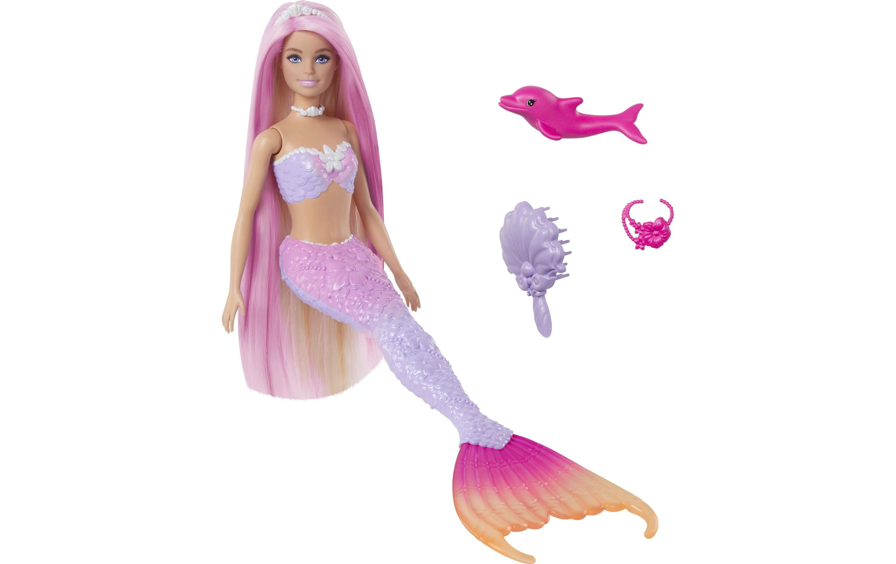 Puppe Barbie Meerjungfrau mit FarbwechselPuppe mit Farbwechseleffekt und Zubehör