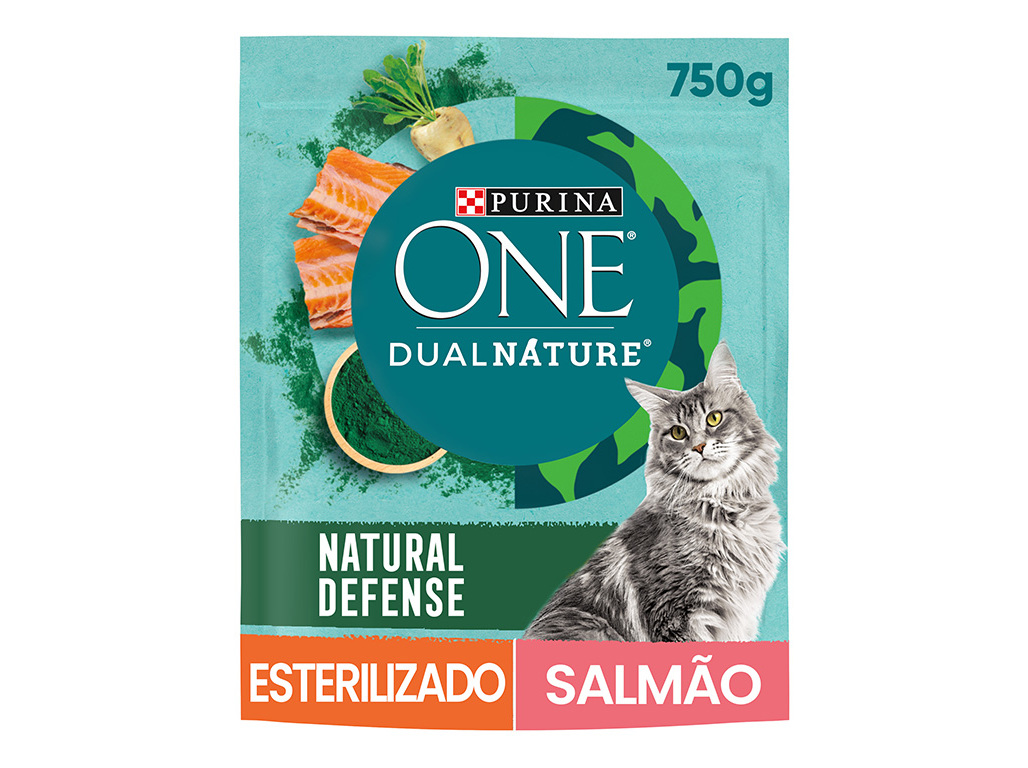RAÇÃO PARA GATO PURINA ONE DUAL NATURE ESTERILIZADO SALMÃO 750G