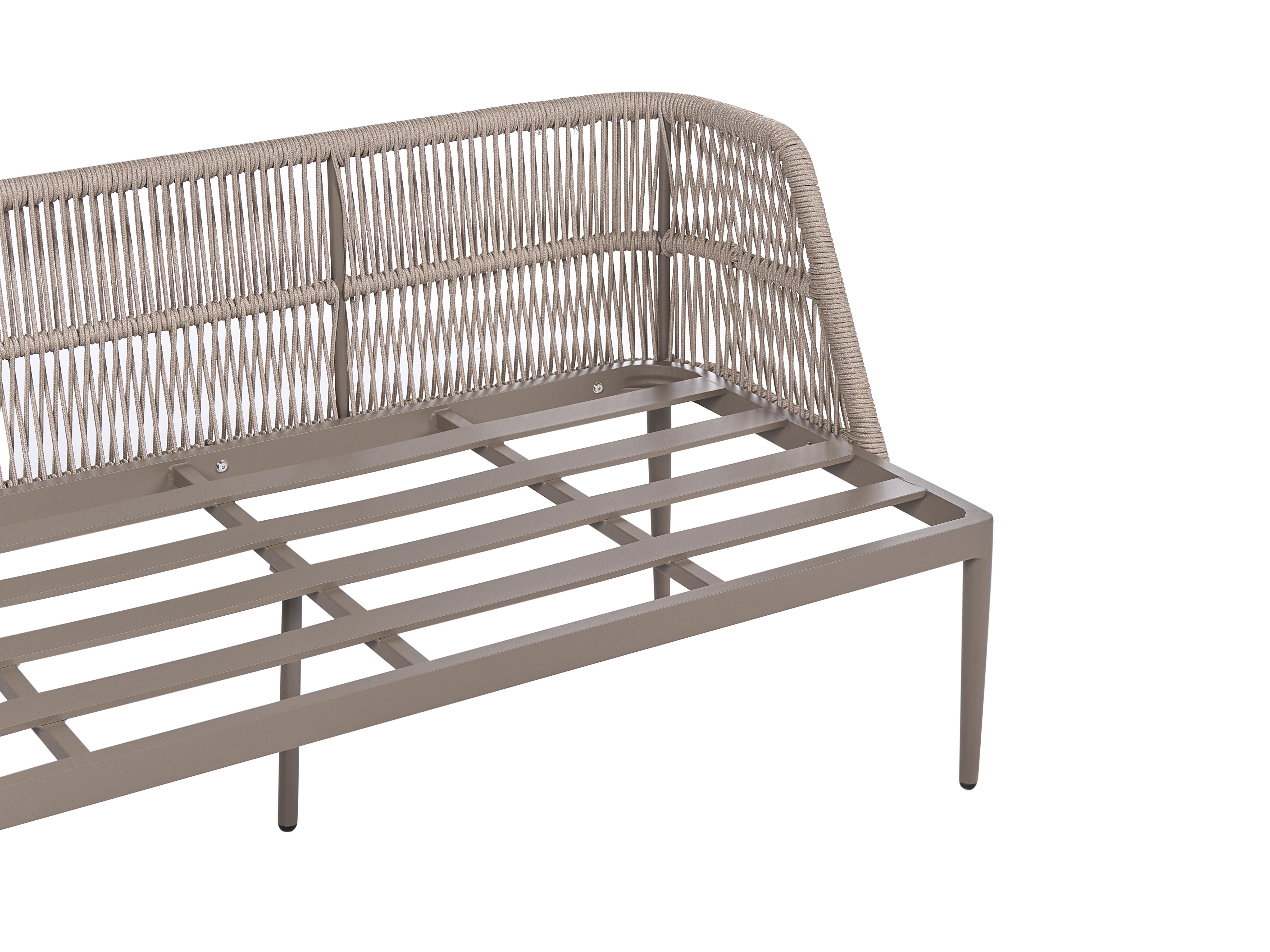 Tuin hoekloungeset met tafel 3-zits LEFFE rechtszijdig Metaal Beige