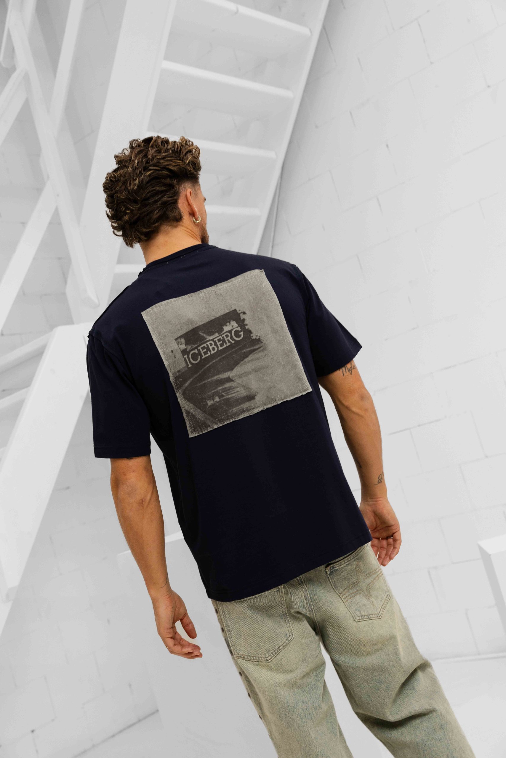 Iceberg 5D F024 Jersey T-Shirt Heren Donkerblauw