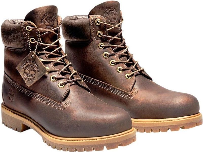 Timberland - TB1270972141 - Veterboots - Donkerbruin - 6 Inch Premium Waterdicht Leren Laarzen