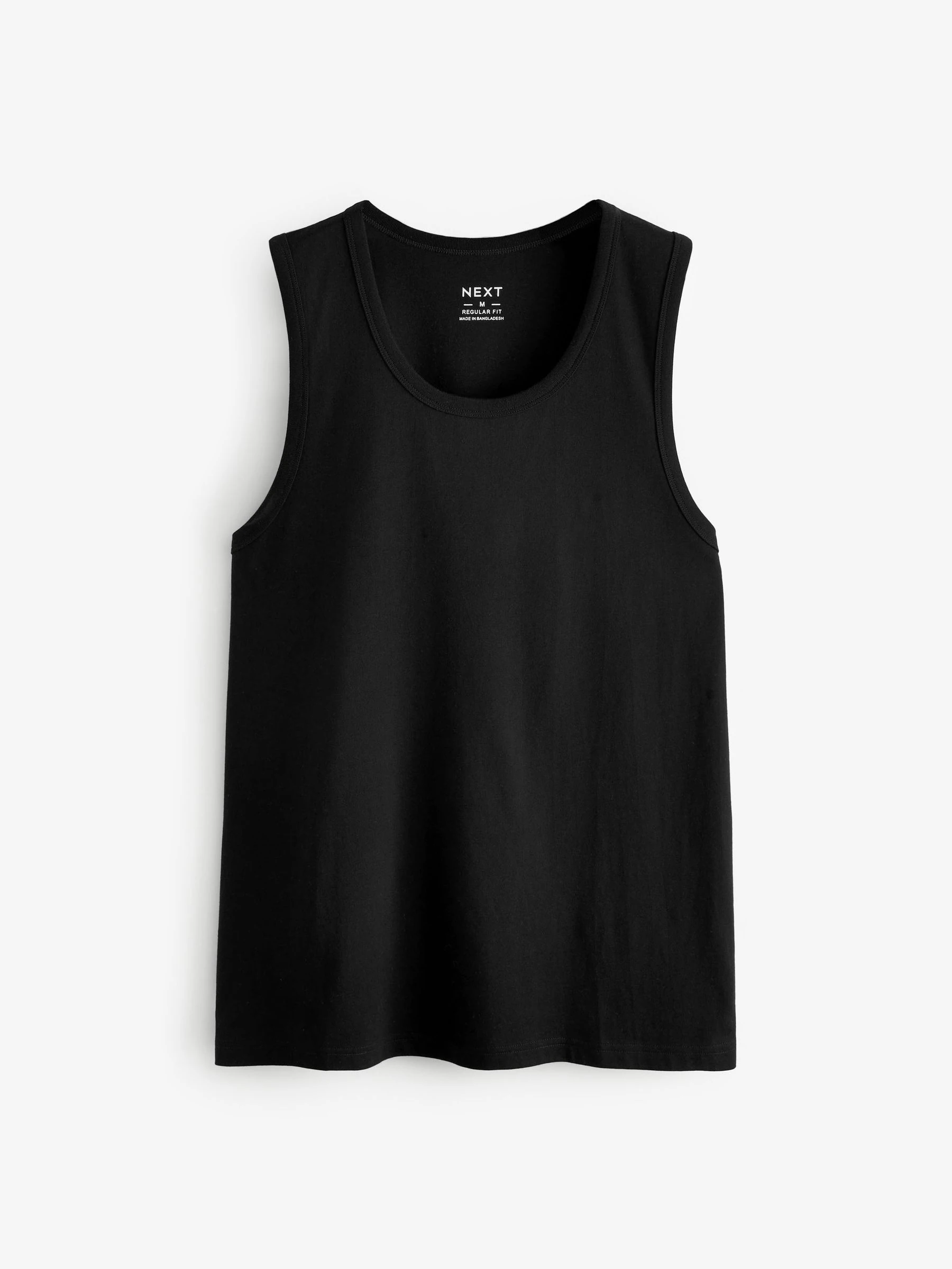 Zwart - 100% Cotton Vests 4 Pack