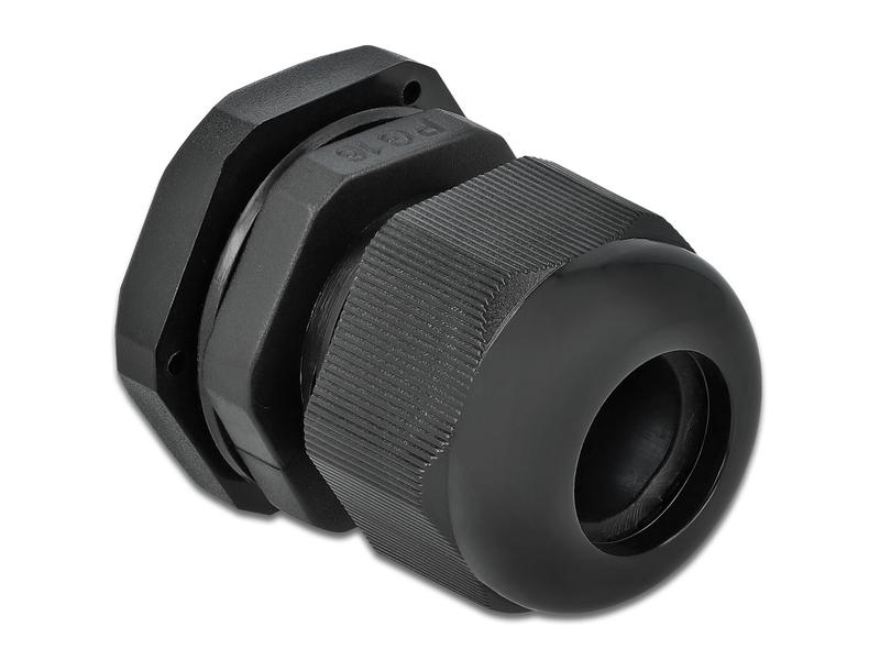 Delock Kabelverschraubung PG16, 27 mm 10 Stück, Schwarz Delock Kabelverschraubung PG16 10 Stück schwarz