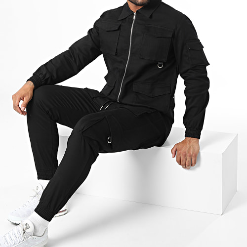 Ensemble Veste Zippée Et Jogger Pant Noir