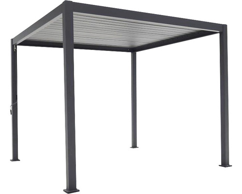 Pergola Mirador Basic, paaldikte 8,8 x 8,8 cm, 300 x 300 x 240 cm, zwart