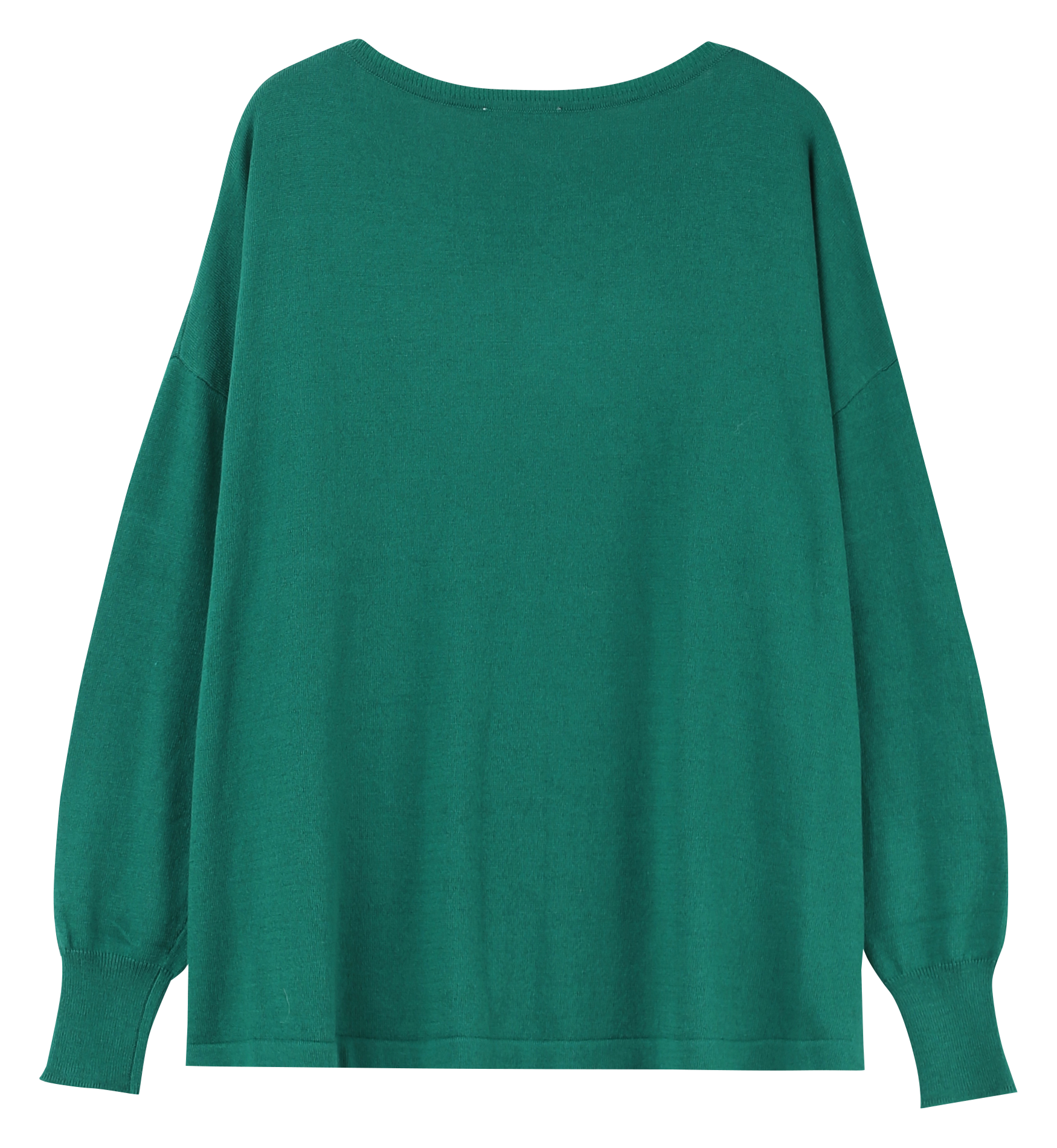 LANDRY - Pull col rond oversize boutonné | Vert