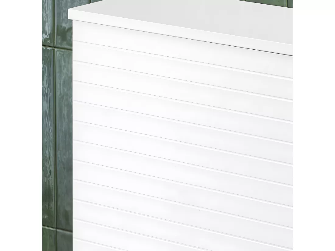 SoBuy BZR25-W Meuble Haut Armoire Suspendue de Toilettes Placard Mural avec Porte pour Salle de Bain Armoire à Pharmacie avec étagères