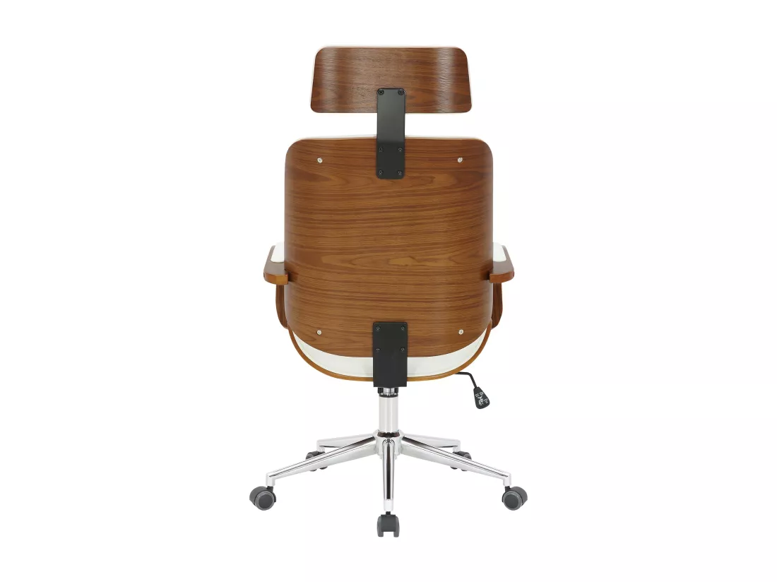 Chaise de bureau - Similicuir - Noyer / Blanc - Dayton