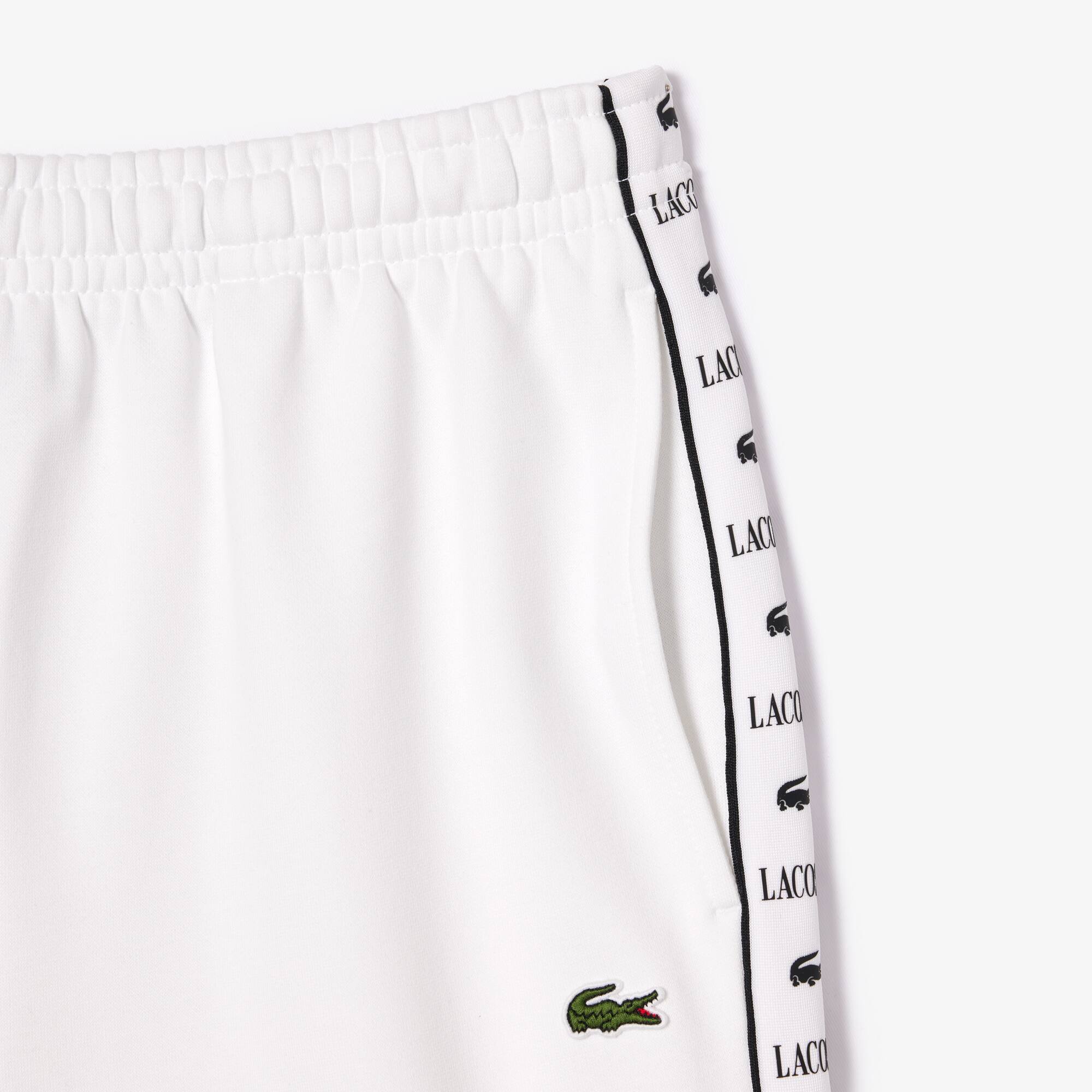 Short Jogger en molleton avec bande siglée Shorts - Blanc - Lacoste - Homme