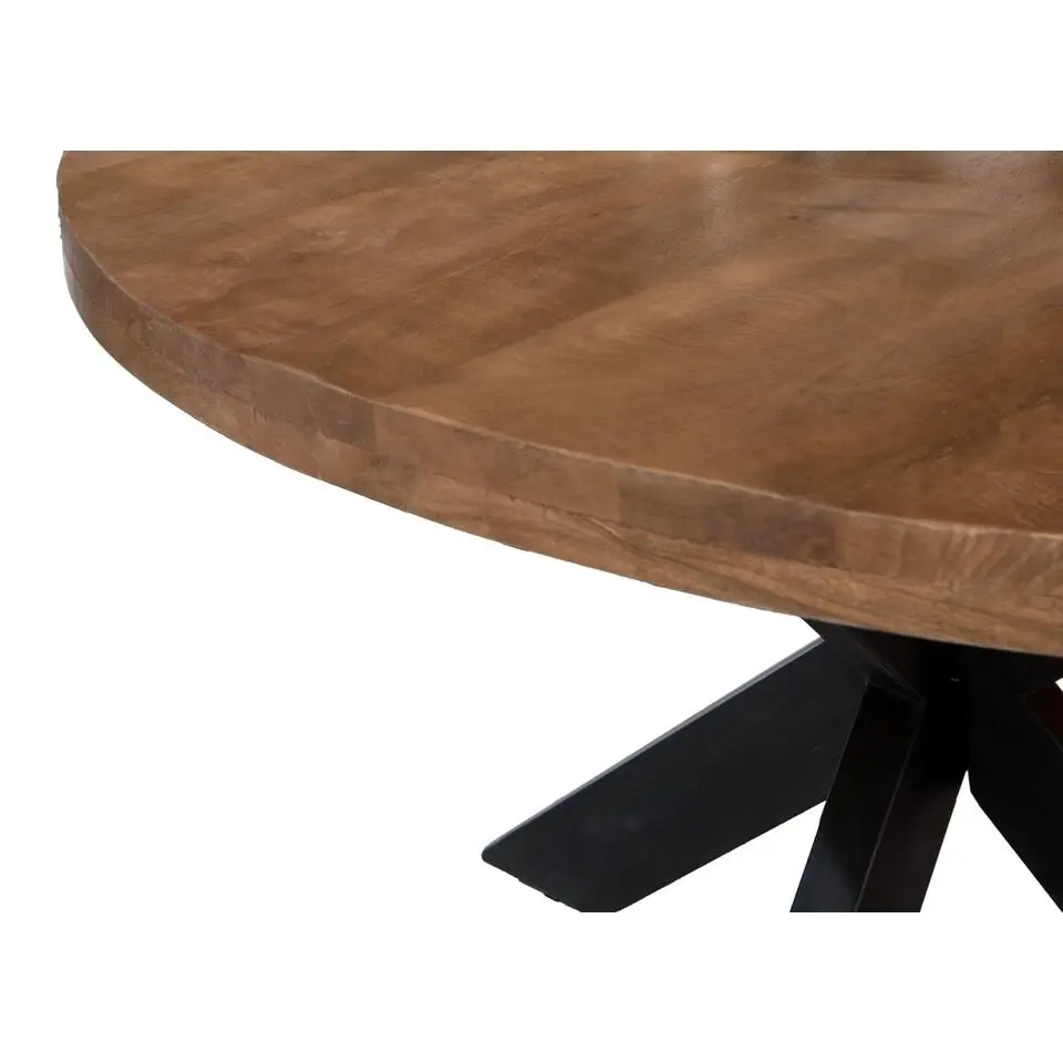 Brix - Eetkamertafel Brix Rond - 130 cm - Mangohout - Bruin