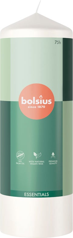 Bolsius stompkaars Essentials wit 75 uur D 6,8 H 20 cm