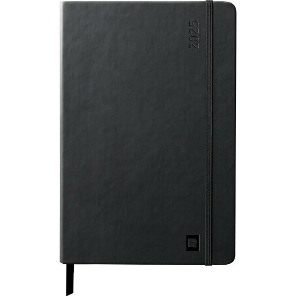 Agenda A5 2025 Semanal Horiz Preto Rhodia