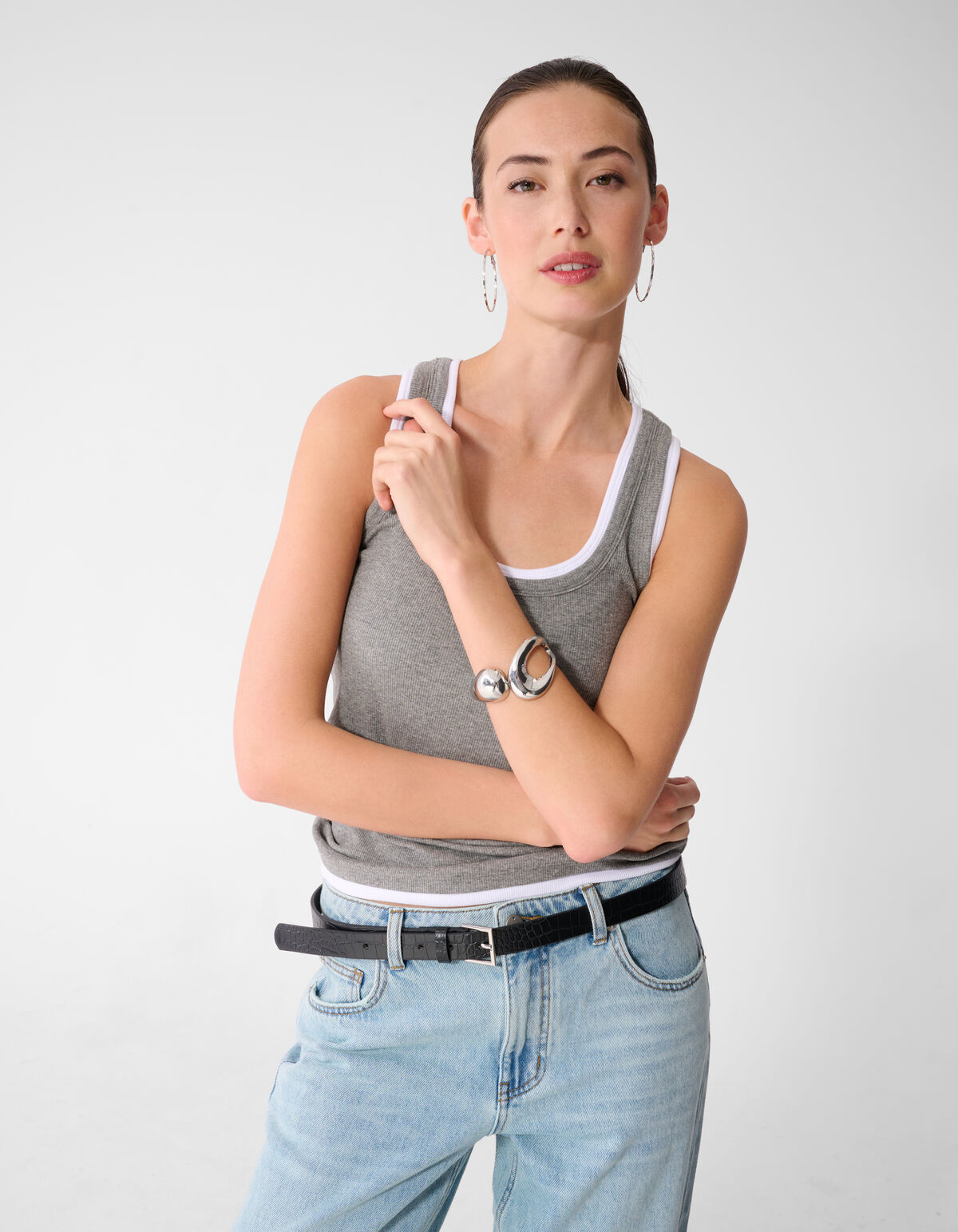 Organic Bangle Armband Zilver