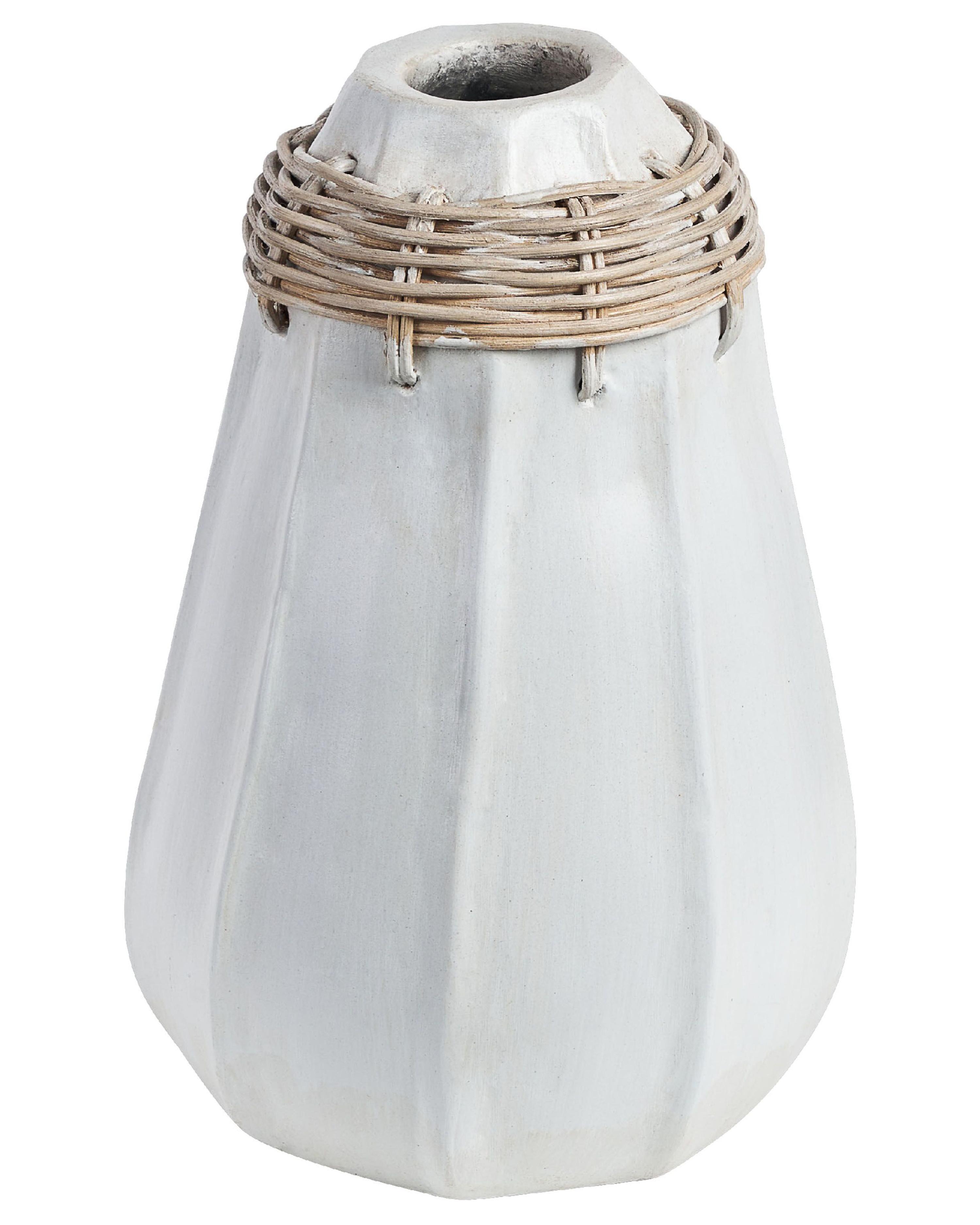 Decoratieve vaas KAMPAR Keramiek 30 cm Wit