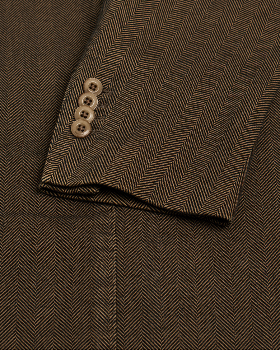 Boglioli Cotton Herringbone Blazer Brown 54