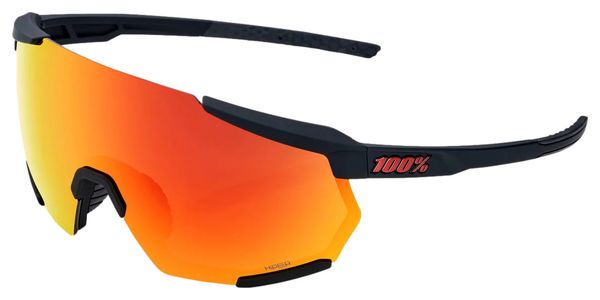 Lunettes 100% Racetrap 3.0 - Soft Tact Noir - Verres Multicouche Rouge Hiper