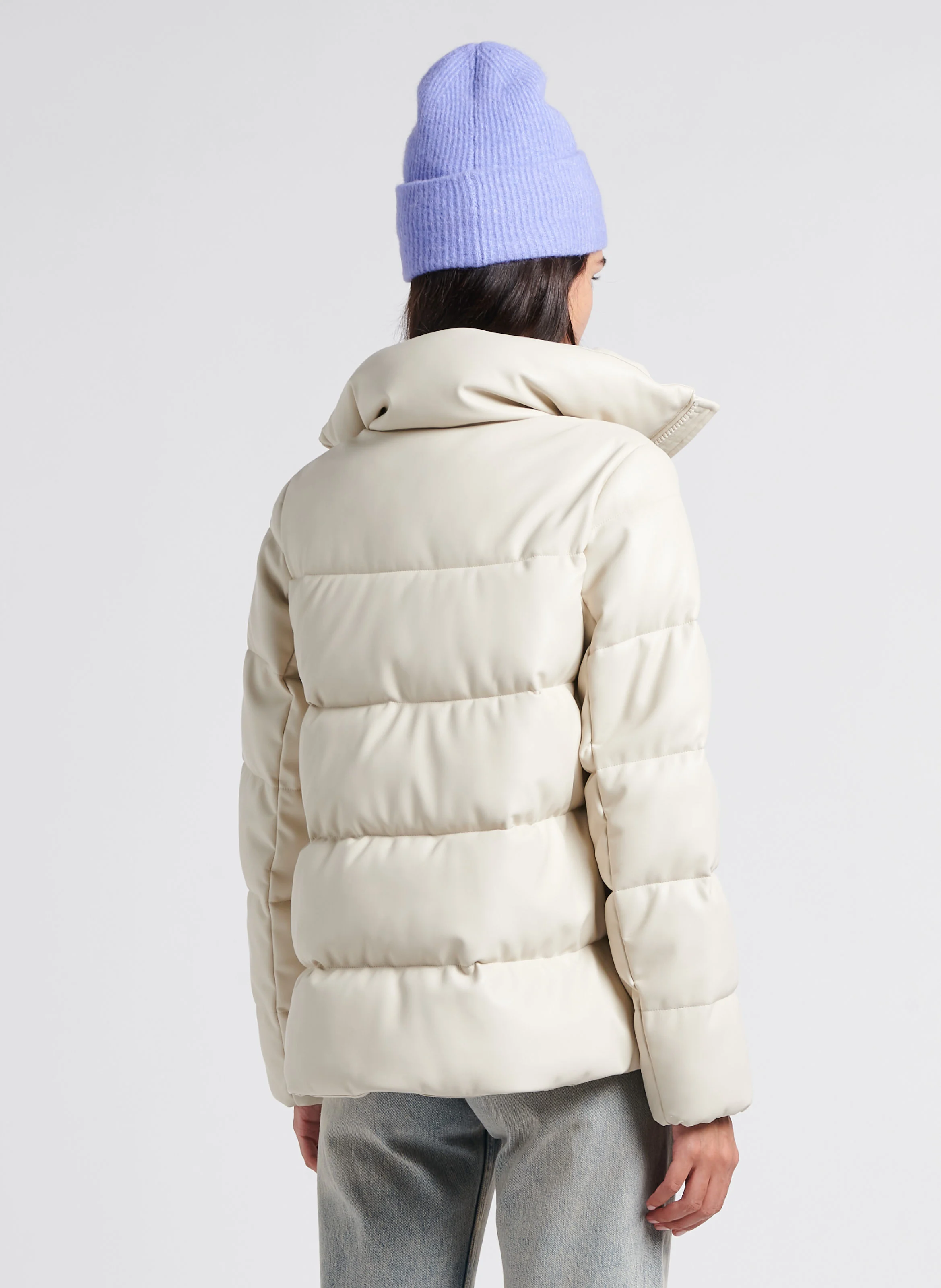 Doudoune col montant oversize | Beige