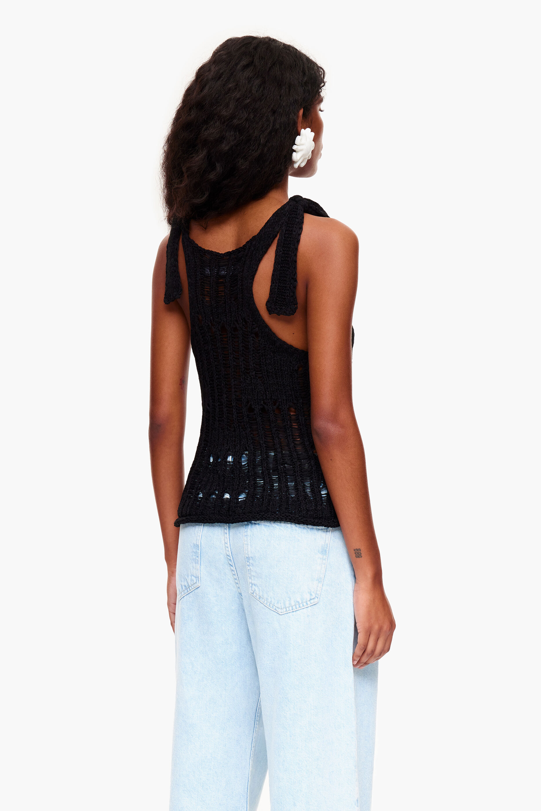 Top de crochê preto
