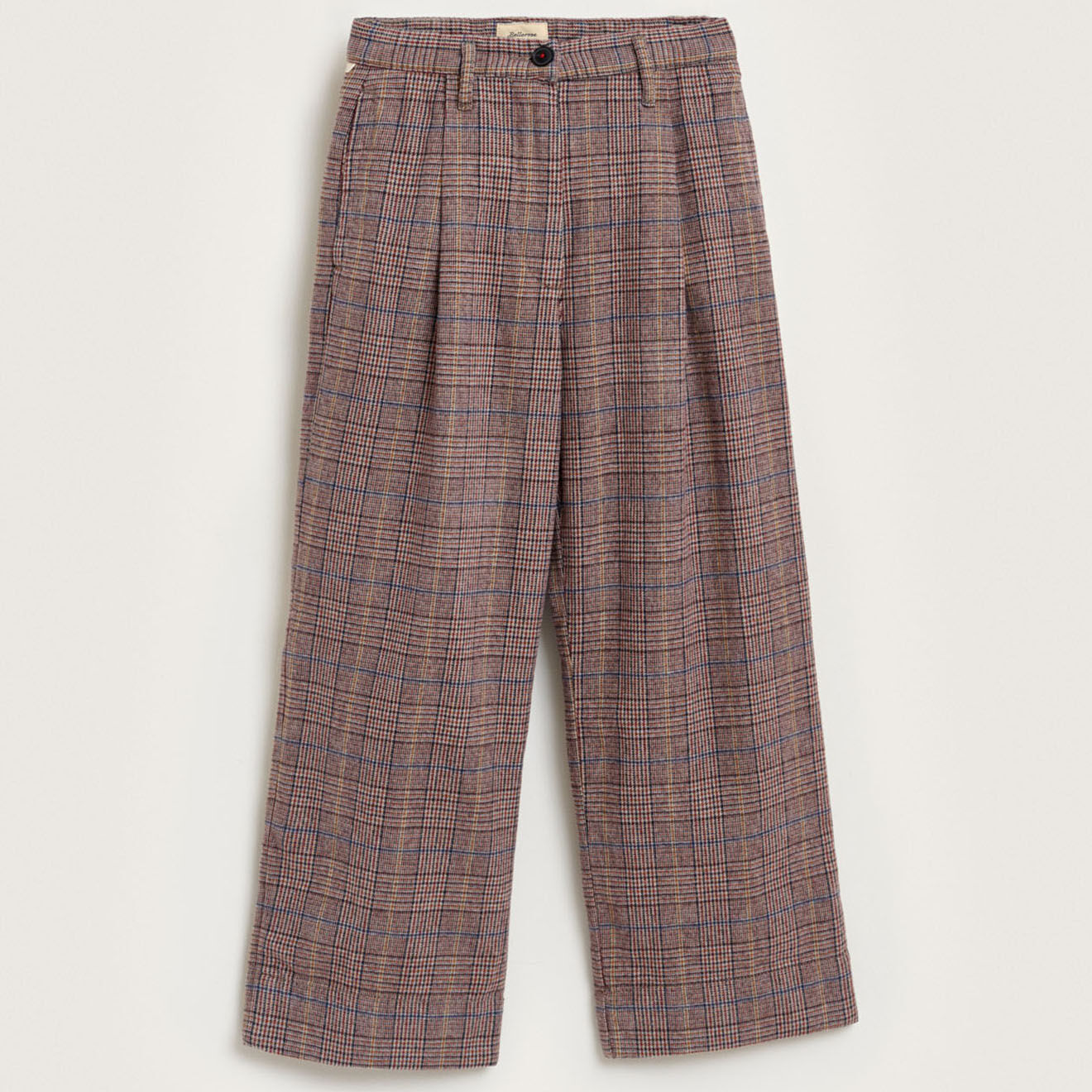 Bellerose Pantalon large Pringle à carreaux marron