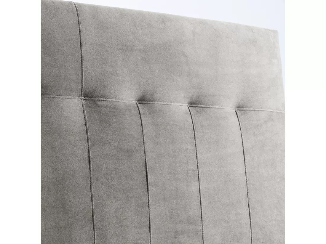 Tête de lit tapissée Napoles 140x100 cm Gris, Velours, Pieds en Bois
