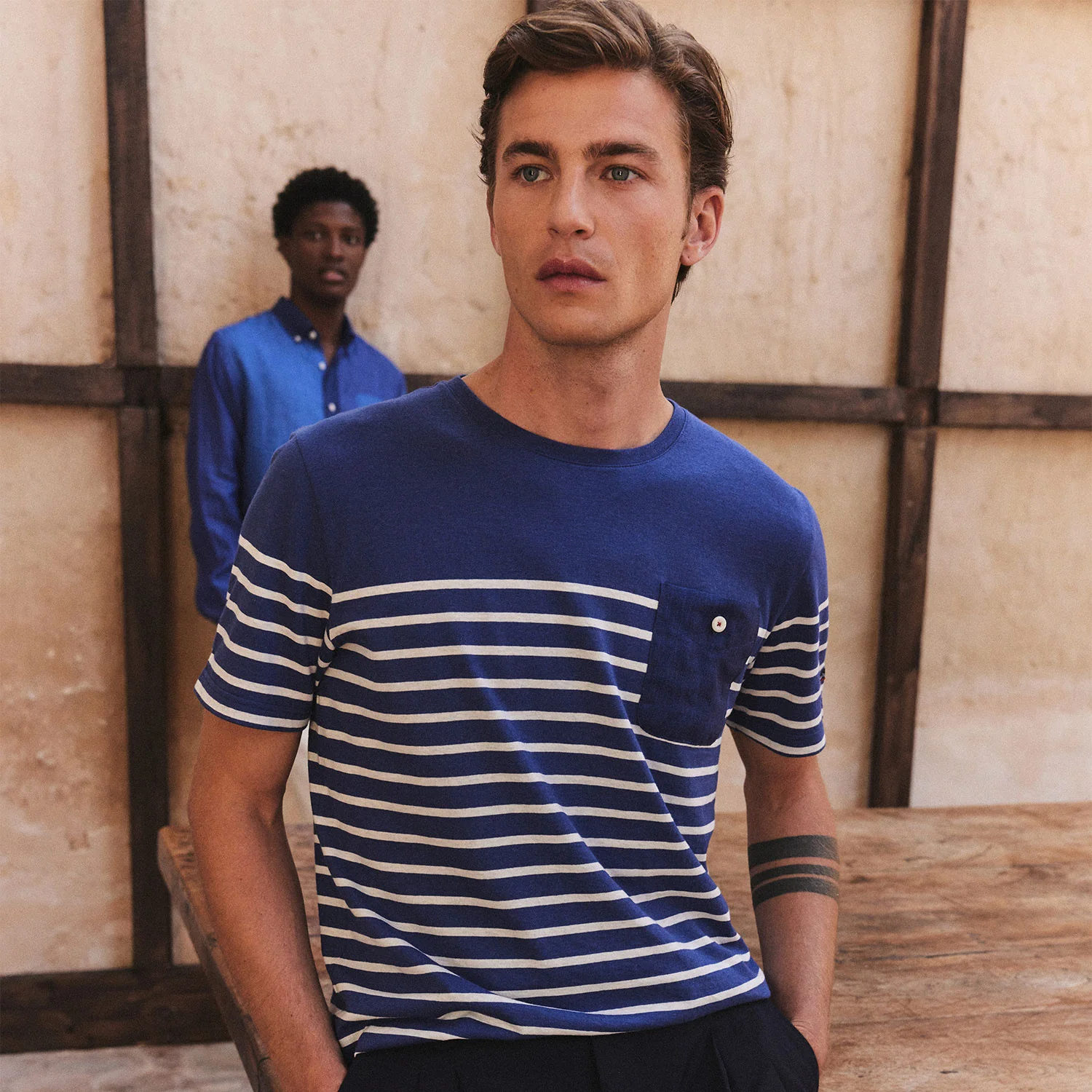 Cotton-linen sailor T-shirt