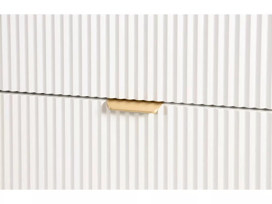 Meuble lavabo WENA, façades cannelées, Willy, 60x60x47 cm, Blanc