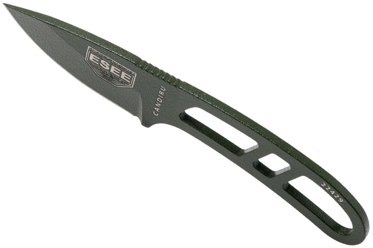 ESEE Candiru OD-green CAN-OD nekmes met zwarte schede   riemclip