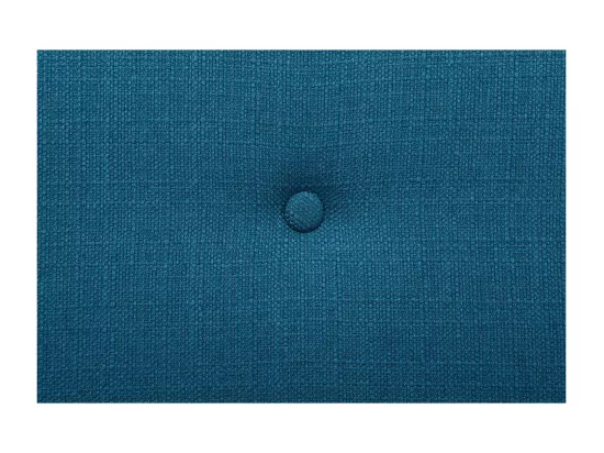 Canapé convertible scandinave 3 places en tissu bleu canard et bois clair OSCAR
