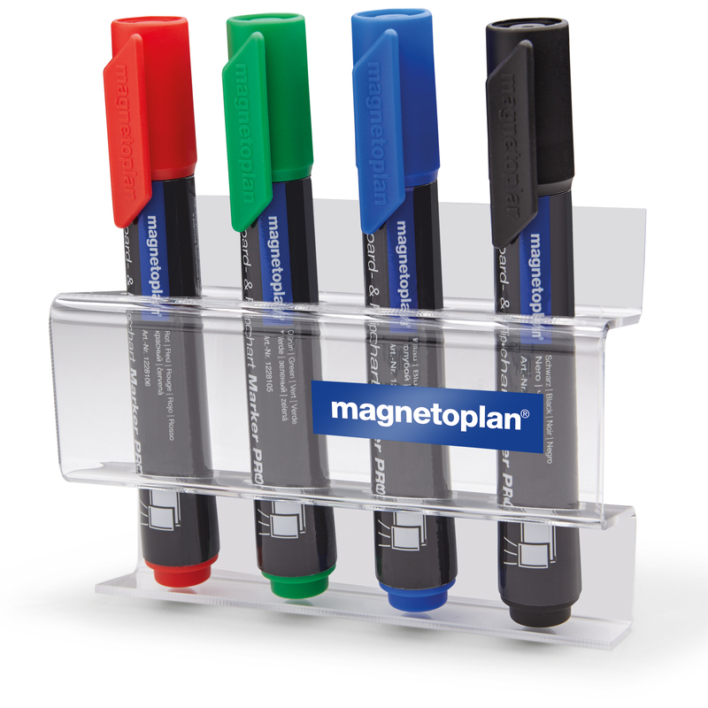 Magnetoplan Stiftehalter für Whiteboards, Acryl, transparent