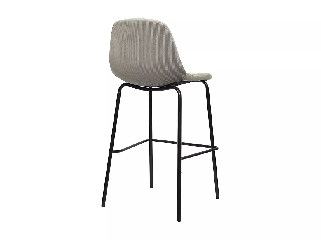 Chaise De Bar Giulia Gris - Lot de 2