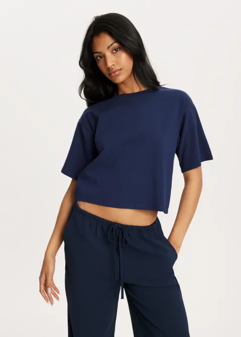 T-shirt met koord blauw (BLW.D)