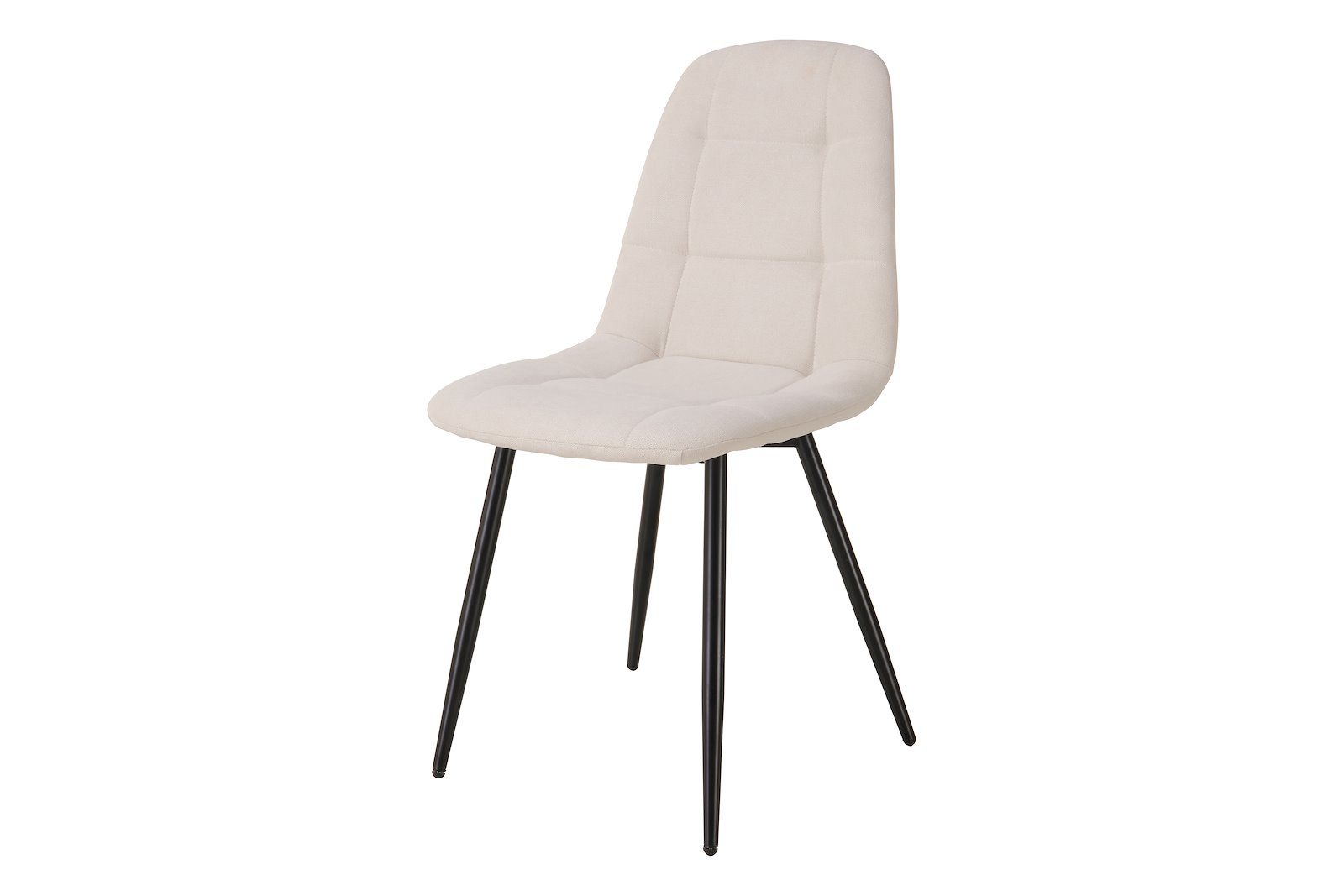 Ancia spisestol Sortlakkert stål ben med St.Lino beige