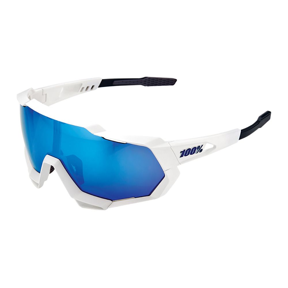 100 percent SPEEDCRAFT - Lunettes de soleil matte white/hiper blue multilayer mirror
