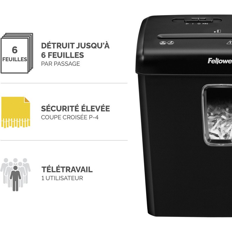 Destructeur Fellowes Powershred P-30C - coupe croisée