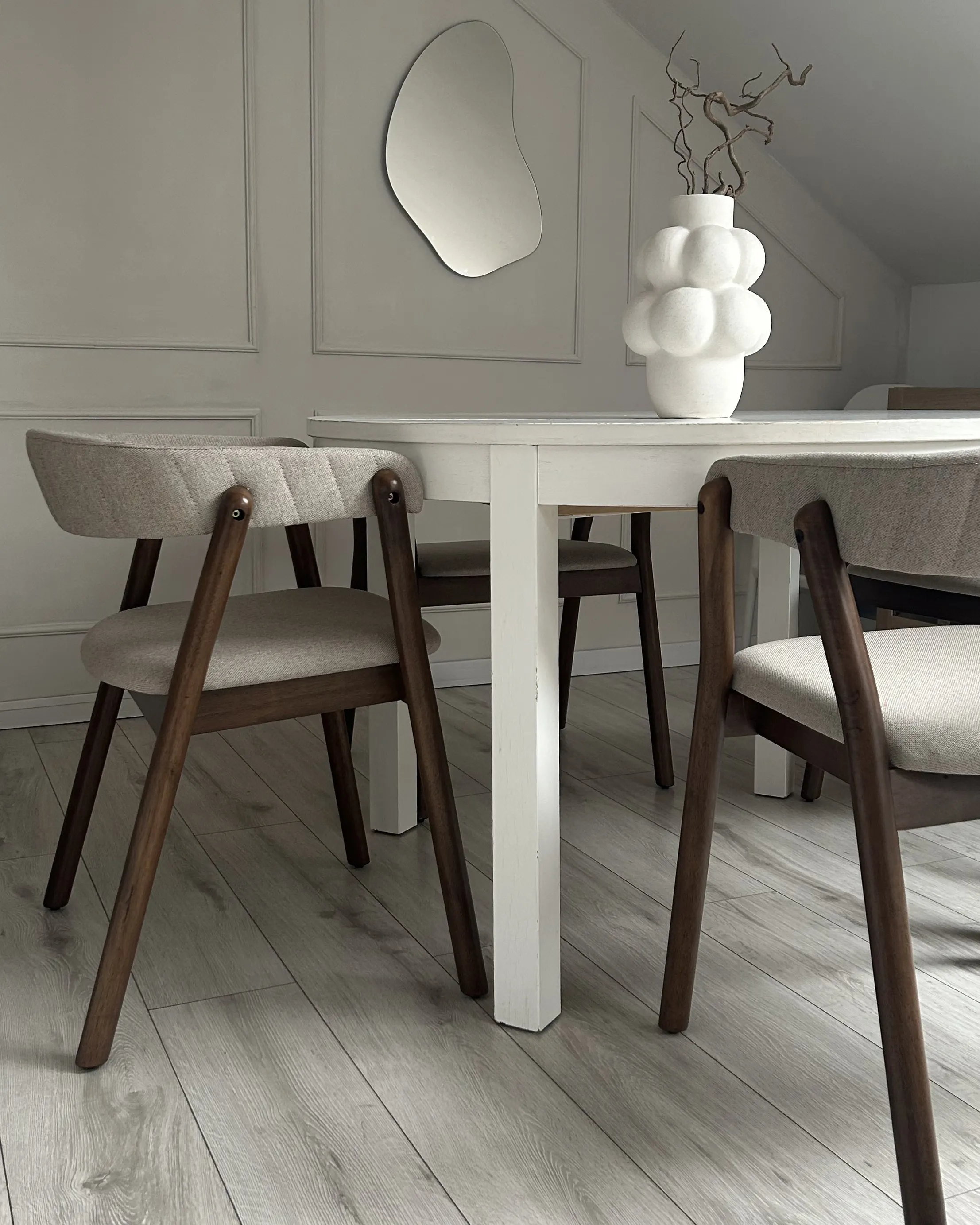 Set van 2 eetkamerstoelen MYLO Stof Donkerbruin/beige