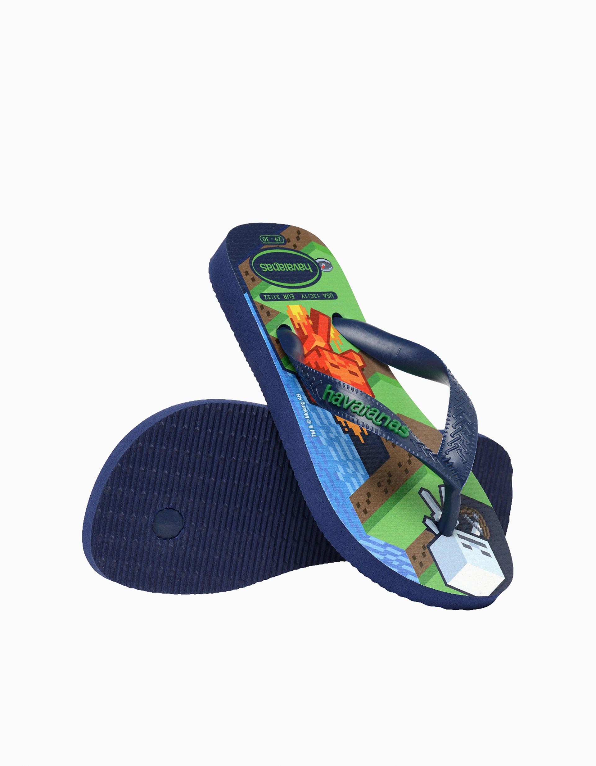 Chinelos Havaianas 'Minecraft', Menino, Azul