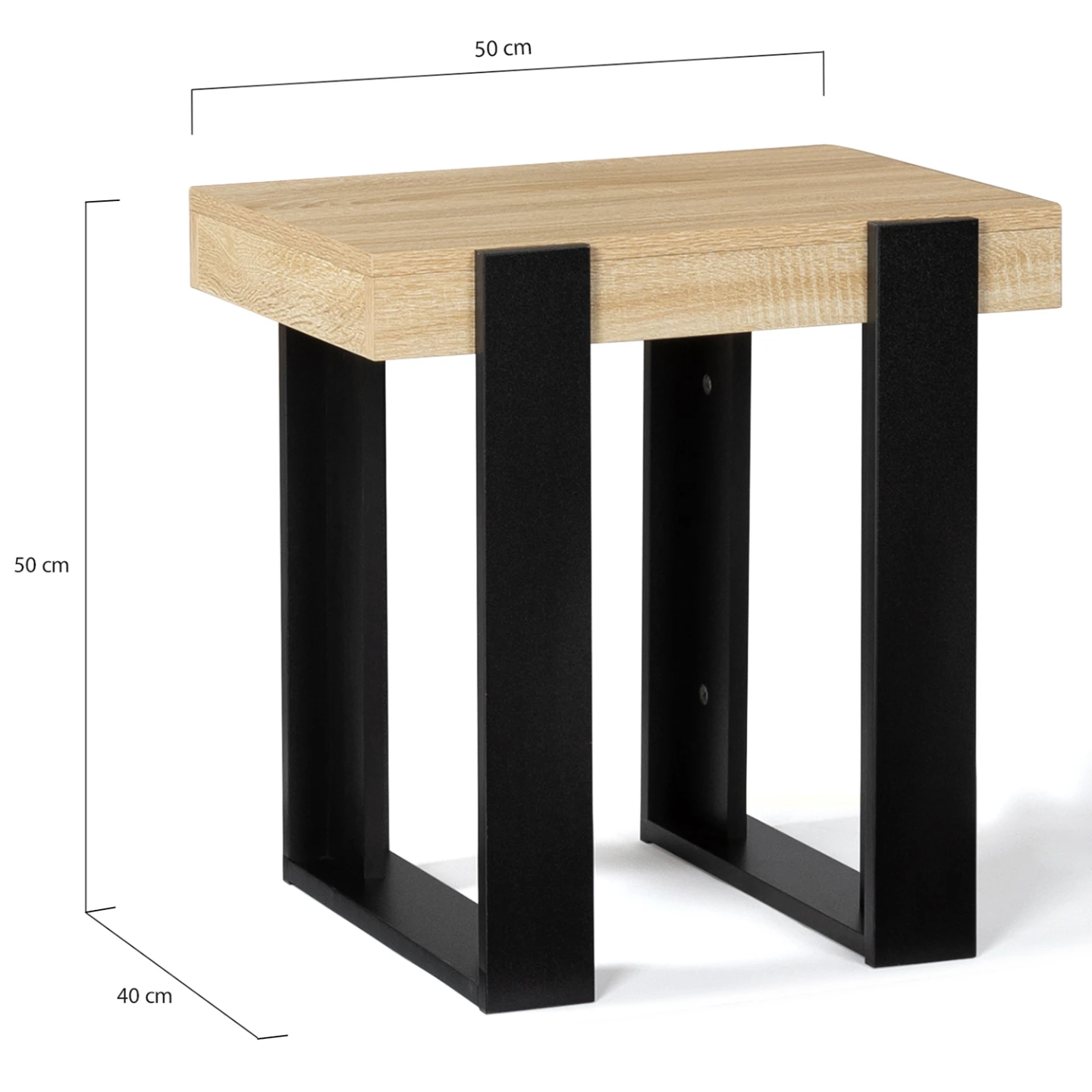 Lot de 2 tables de chevet PHOENIX tables d'appoint bois et noir