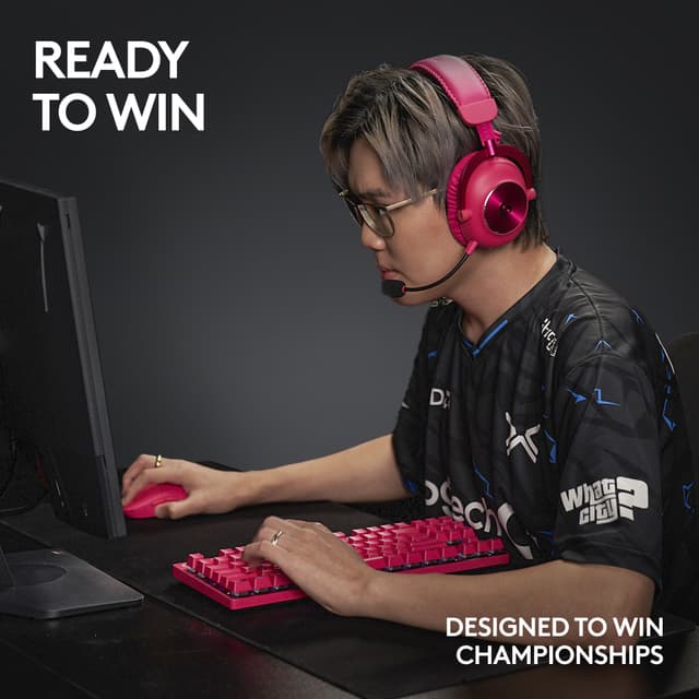 Logitech G PRO X TKL Lightspeed Tactile trådløst gamingtastatur (pink)