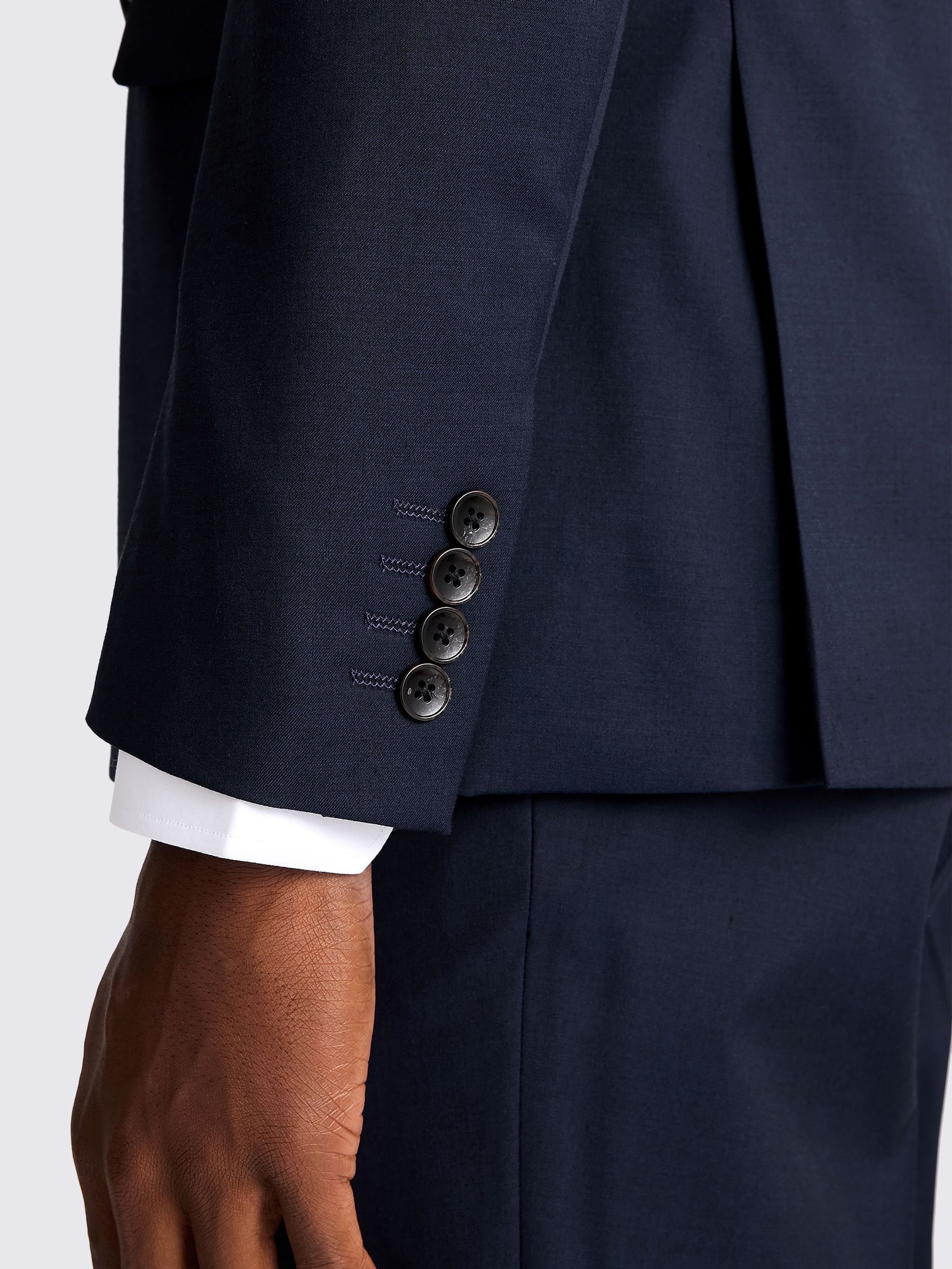 Inktblauw - MOSS Slim-fit stretchcolbert