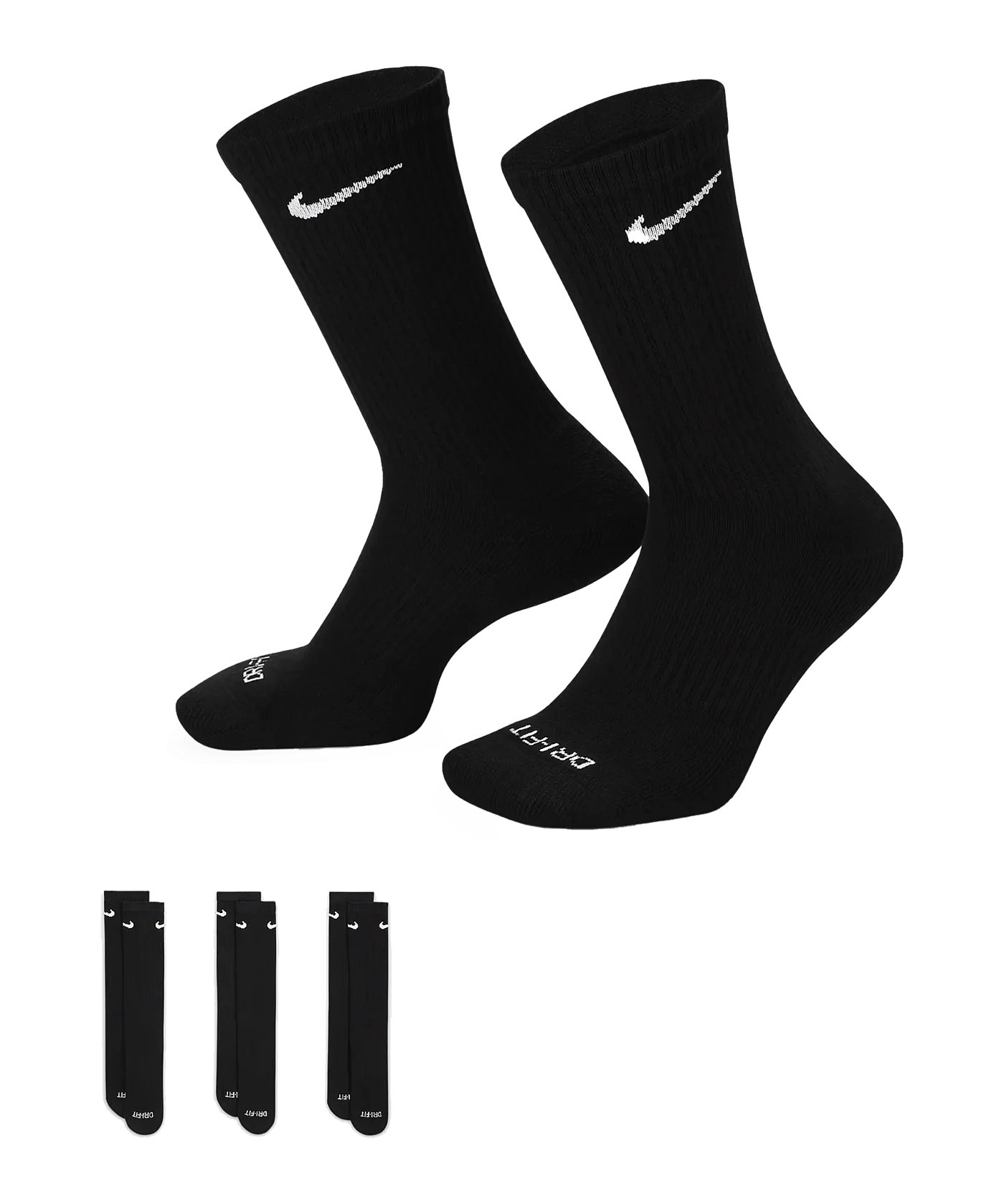 Nike Everyday Plush Cush Crew Socken Schwarz F010