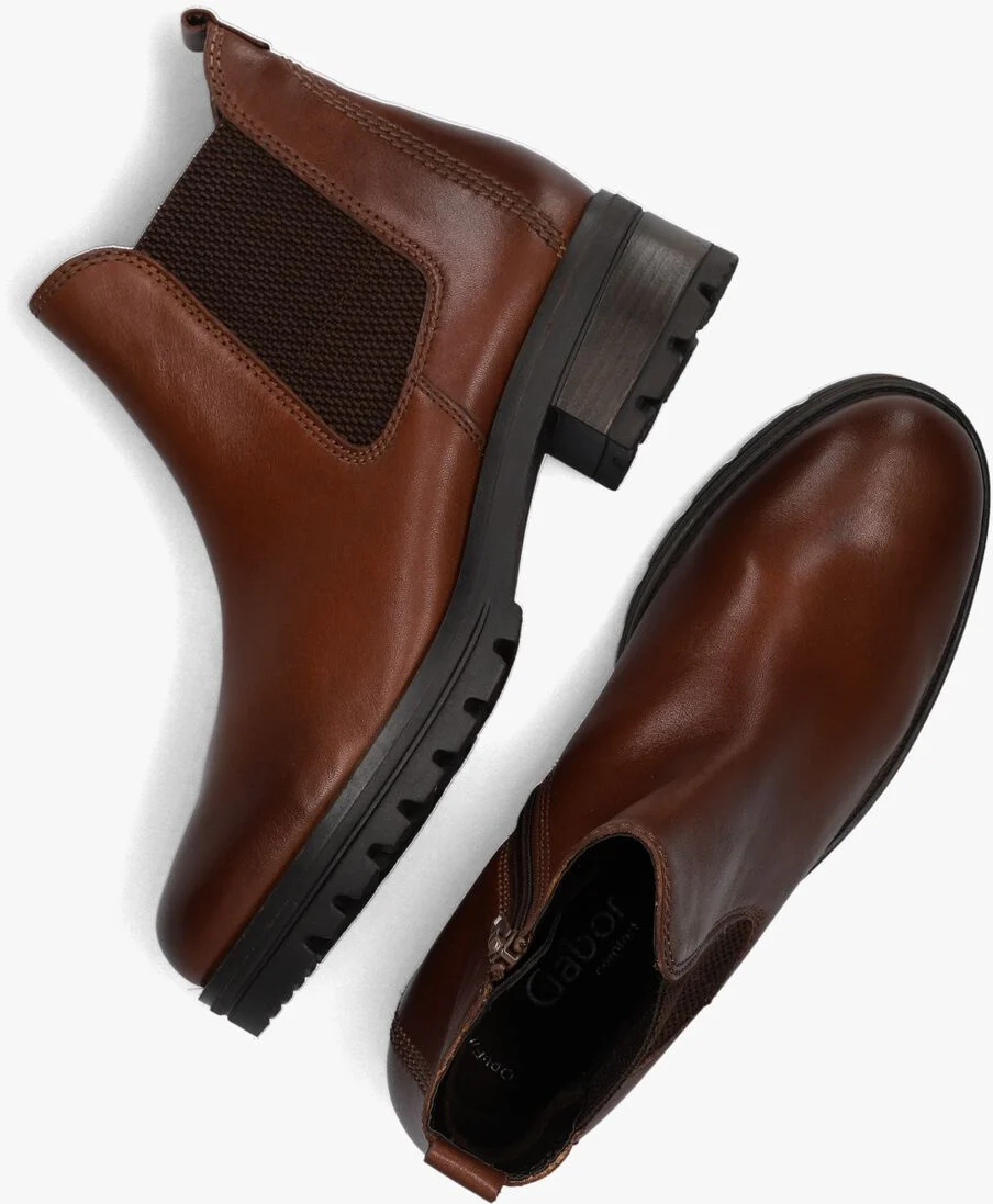 GABOR cognac gabor chelsea boots 781.3
