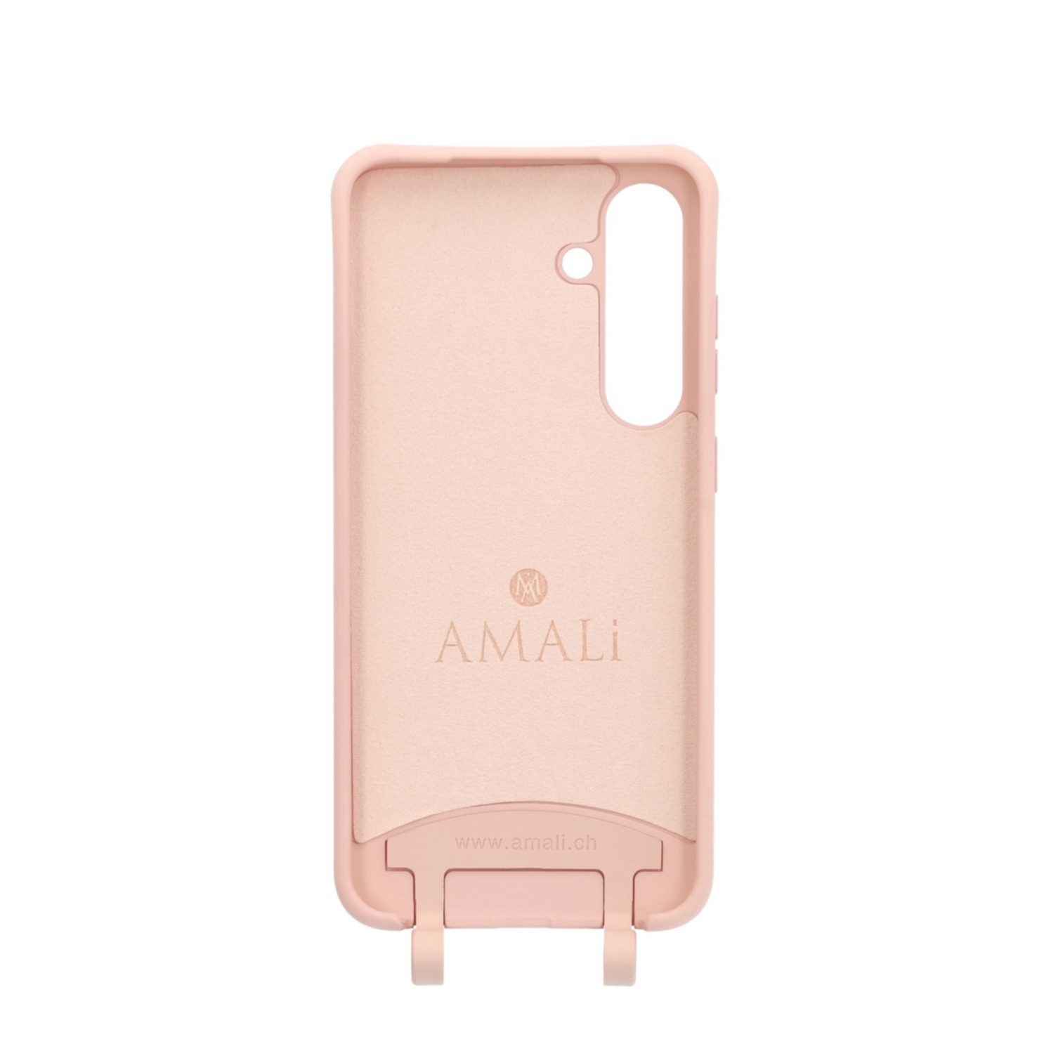Samsung Galaxy S24  Plus Handy Hülle Elegantes Case mit abnehmbarem Necklace Adapter - Pink / Silver